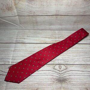 Vintage Christian Dior Necktie Red with Green Men's All Silk Tie Paris New York